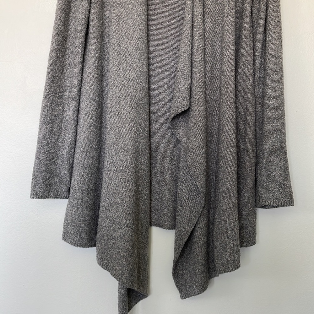 Barefoot Dreams | Bamboo Chic Lite Grey Open Front Longline Lounge Cardigan S/M - Picture 3 of 8